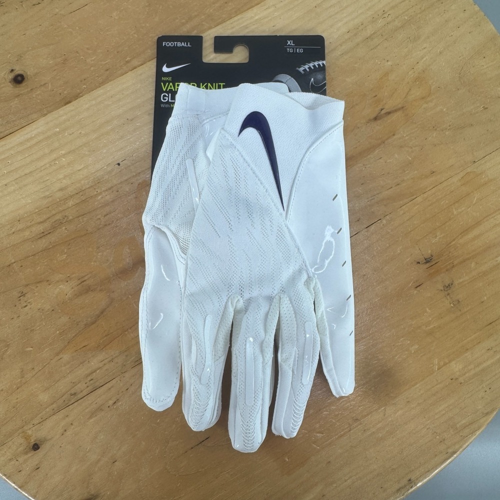 Nike Vapor Knit Wide Receiver Football Gloves Mens Size XL White Purple NEW